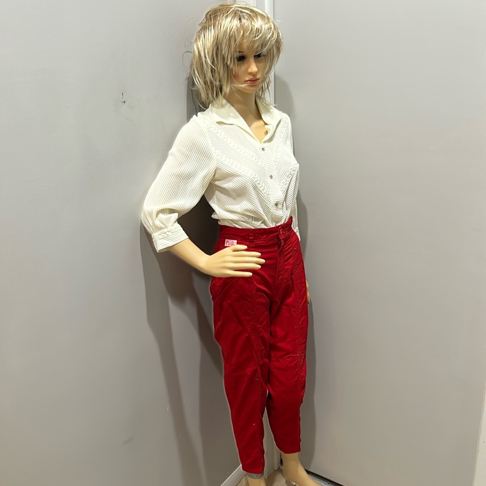 Vintage 1970s Jean Machine FUS Red Cotton Pants size 29.